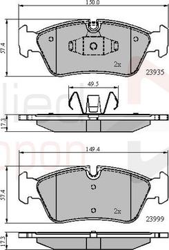 Comline ADB01590 - Kit de plaquettes de frein, frein à disque cwaw.fr