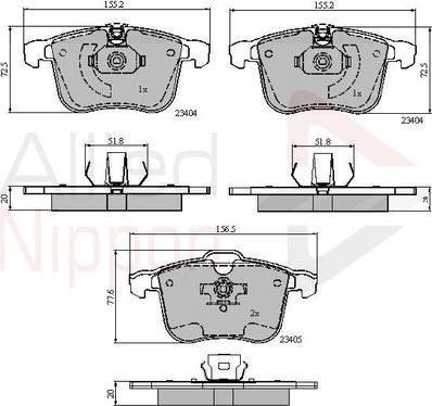 Comline ADB01593 - Kit de plaquettes de frein, frein à disque cwaw.fr