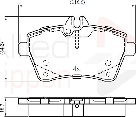 Comline ADB01592 - Kit de plaquettes de frein, frein à disque cwaw.fr