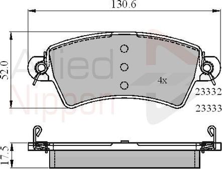 Comline ADB01549 - Kit de plaquettes de frein, frein à disque cwaw.fr