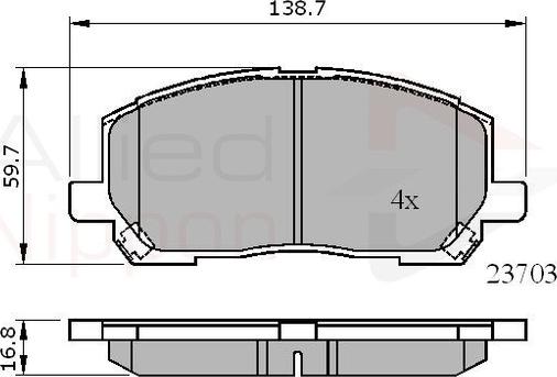 Comline ADB01507 - Kit de plaquettes de frein, frein à disque cwaw.fr