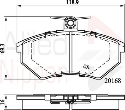 Comline ADB0152 - Kit de plaquettes de frein, frein à disque cwaw.fr