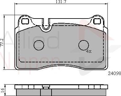 Comline ADB01626 - Kit de plaquettes de frein, frein à disque cwaw.fr