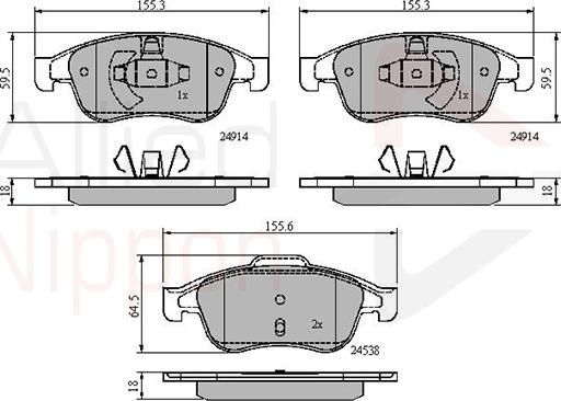 Comline ADB01677 - Kit de plaquettes de frein, frein à disque cwaw.fr