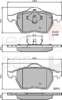 Comline ADB01092 - Kit de plaquettes de frein, frein à disque cwaw.fr