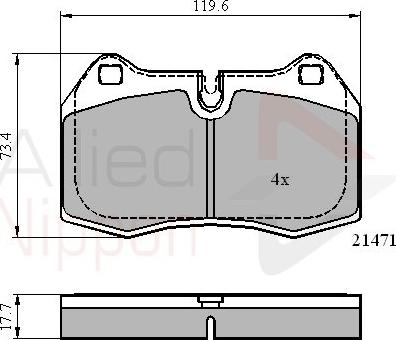 Comline ADB01097 - Kit de plaquettes de frein, frein à disque cwaw.fr