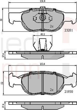 Comline ADB01018 - Kit de plaquettes de frein, frein à disque cwaw.fr