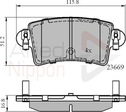 Comline ADB01036 - Kit de plaquettes de frein, frein à disque cwaw.fr