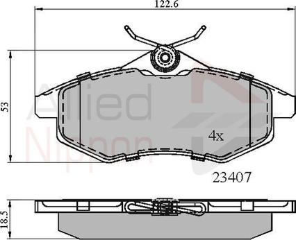 Comline ADB01145 - Kit de plaquettes de frein, frein à disque cwaw.fr