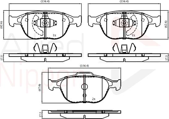 Comline ADB01150 - Kit de plaquettes de frein, frein à disque cwaw.fr