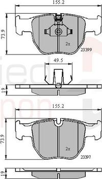 Comline ADB01157 - Kit de plaquettes de frein, frein à disque cwaw.fr