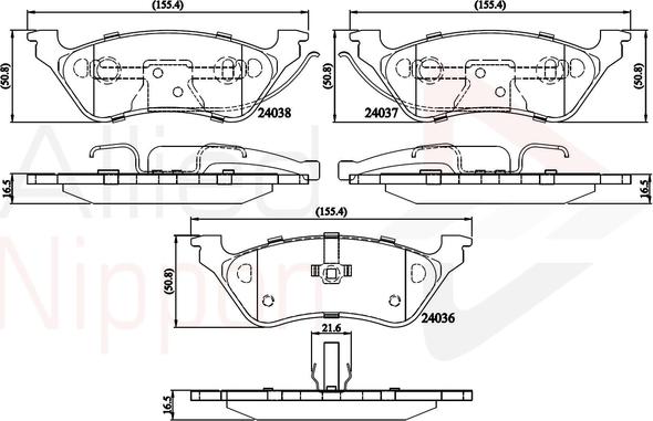 Comline ADB01164 - Kit de plaquettes de frein, frein à disque cwaw.fr