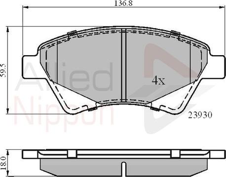 Comline ADB01160 - Kit de plaquettes de frein, frein à disque cwaw.fr