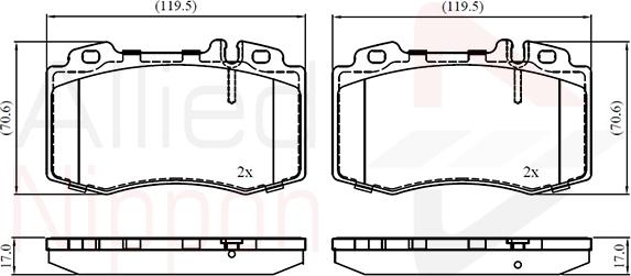 Comline ADB01117 - Kit de plaquettes de frein, frein à disque cwaw.fr