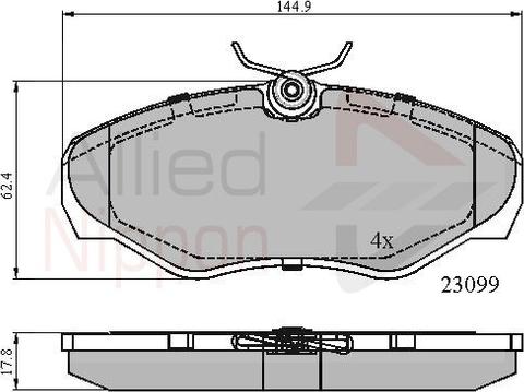 Comline ADB01127 - Kit de plaquettes de frein, frein à disque cwaw.fr