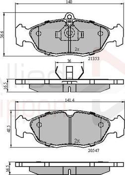 Comline ADB0134 - Kit de plaquettes de frein, frein à disque cwaw.fr