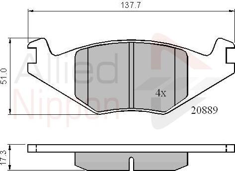 Comline ADB0136 - Kit de plaquettes de frein, frein à disque cwaw.fr