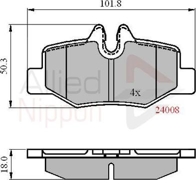 Comline ADB01306 - Kit de plaquettes de frein, frein à disque cwaw.fr