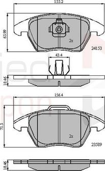 Comline ADB01308 - Kit de plaquettes de frein, frein à disque cwaw.fr