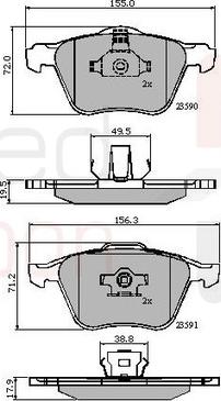 Comline ADB01322 - Kit de plaquettes de frein, frein à disque cwaw.fr