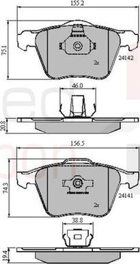 Comline ADB01280 - Kit de plaquettes de frein, frein à disque cwaw.fr