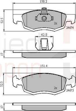 Comline ADB01791 - Kit de plaquettes de frein, frein à disque cwaw.fr