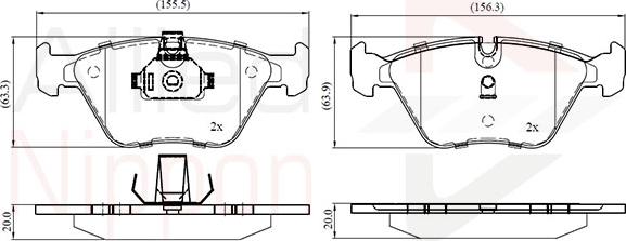 Comline ADB01744 - Kit de plaquettes de frein, frein à disque cwaw.fr