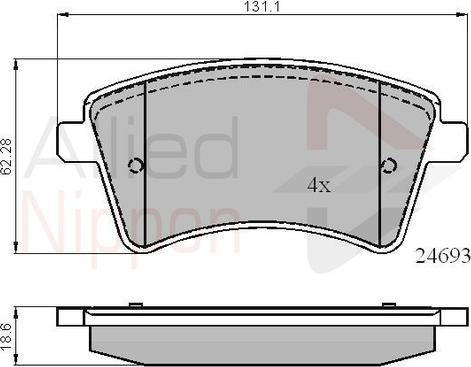 Comline ADB01707 - Kit de plaquettes de frein, frein à disque cwaw.fr