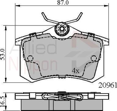 Comline ADB01716 - Kit de plaquettes de frein, frein à disque cwaw.fr