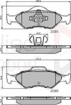 Comline ADB0899 - Kit de plaquettes de frein, frein à disque cwaw.fr