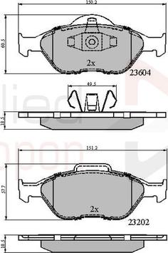 Comline ADB0891 - Kit de plaquettes de frein, frein à disque cwaw.fr