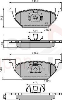 Comline ADB0889 - Kit de plaquettes de frein, frein à disque cwaw.fr