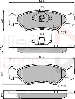 Comline ADB0876 - Kit de plaquettes de frein, frein à disque cwaw.fr