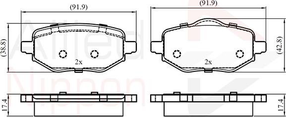 Comline ADB03529 - Kit de plaquettes de frein, frein à disque cwaw.fr