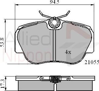 Comline ADB0328 - Kit de plaquettes de frein, frein à disque cwaw.fr