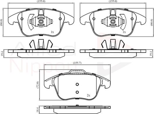 Comline ADB02441 - Kit de plaquettes de frein, frein à disque cwaw.fr