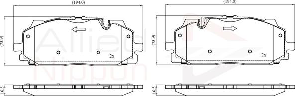 Comline ADB02443 - Kit de plaquettes de frein, frein à disque cwaw.fr