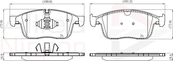 Comline ADB02459 - Kit de plaquettes de frein, frein à disque cwaw.fr