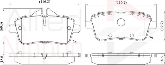 Comline ADB02642 - Kit de plaquettes de frein, frein à disque cwaw.fr