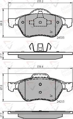 Comline ADB02017 - Kit de plaquettes de frein, frein à disque cwaw.fr