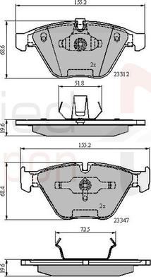 Comline ADB02033 - Kit de plaquettes de frein, frein à disque cwaw.fr