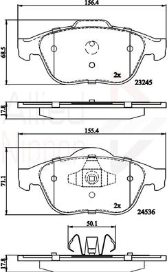 Comline ADB02020 - Kit de plaquettes de frein, frein à disque cwaw.fr