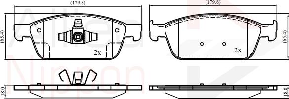 Comline ADB02196 - Kit de plaquettes de frein, frein à disque cwaw.fr