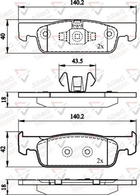 Comline ADB02144 - Kit de plaquettes de frein, frein à disque cwaw.fr