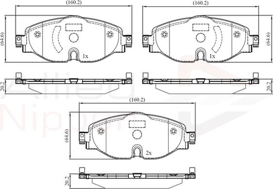 Comline ADB02158 - Kit de plaquettes de frein, frein à disque cwaw.fr