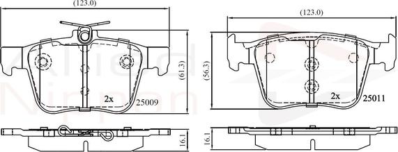 Comline ADB02157 - Kit de plaquettes de frein, frein à disque cwaw.fr