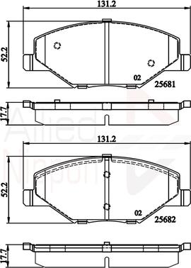 Comline ADB02126 - Kit de plaquettes de frein, frein à disque cwaw.fr