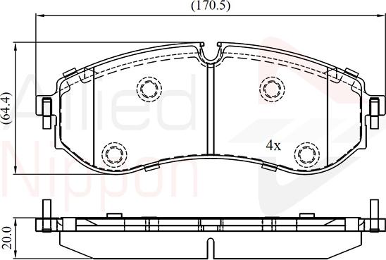 Comline ADB02845 - Kit de plaquettes de frein, frein à disque cwaw.fr