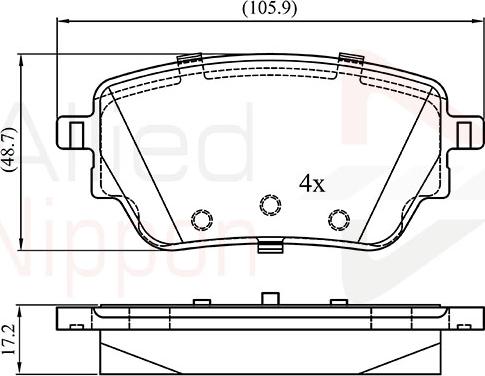 Comline ADB02864 - Kit de plaquettes de frein, frein à disque cwaw.fr