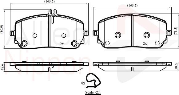 Comline ADB02863 - Kit de plaquettes de frein, frein à disque cwaw.fr